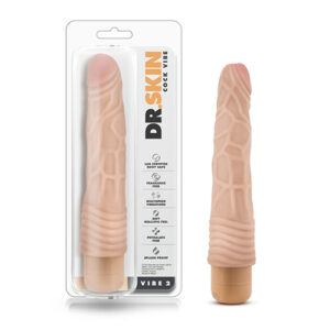 BL-10033 9 Inch Vibrating Cock Beige # 2